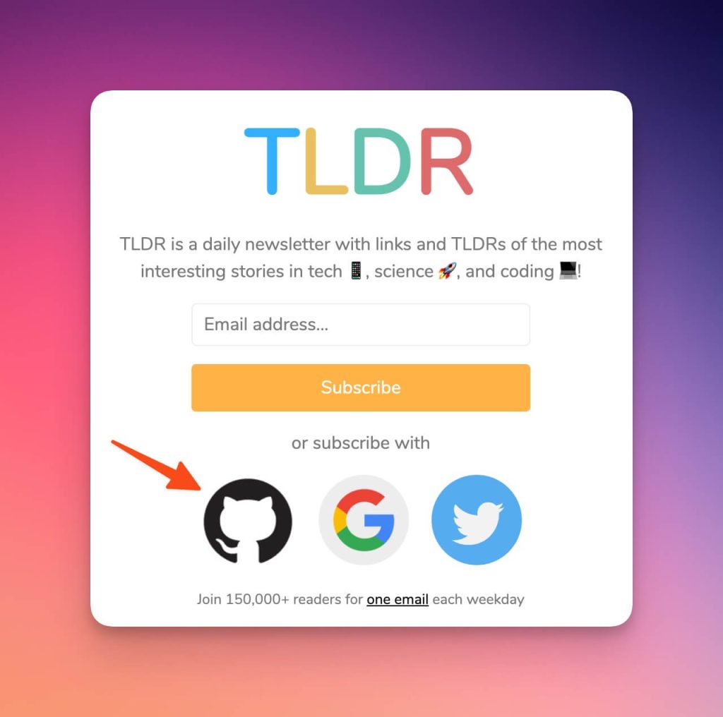 tldr oauth buttons